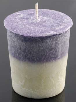 Lavender Mist Palm votive (purple/white)