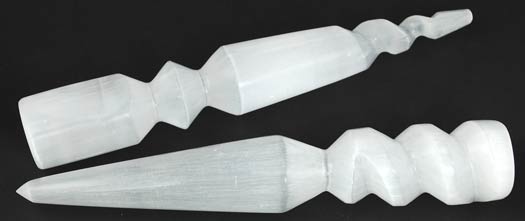 Selenite Spiral wand 8"