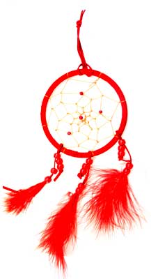 Red dream catcher 4" - Click Image to Close